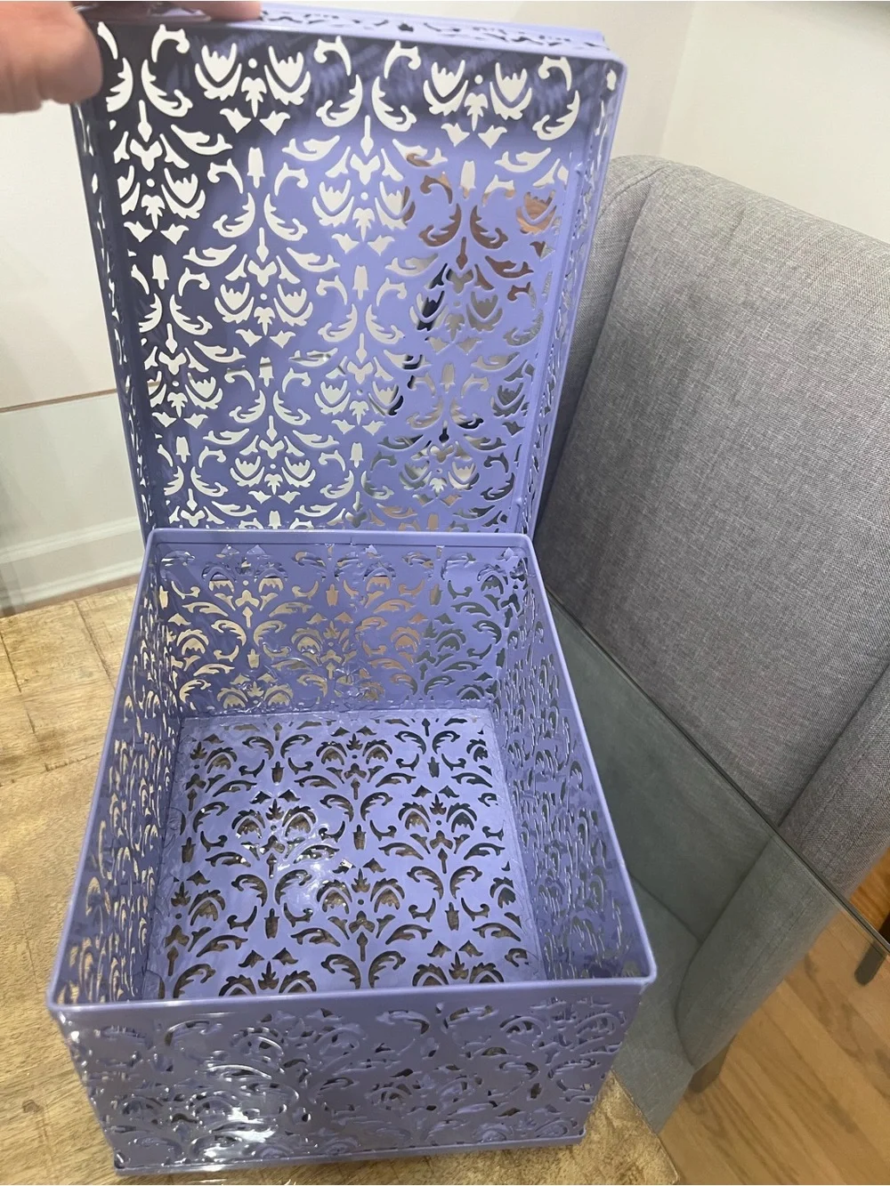 Decorative Lavender Metal Storage Box